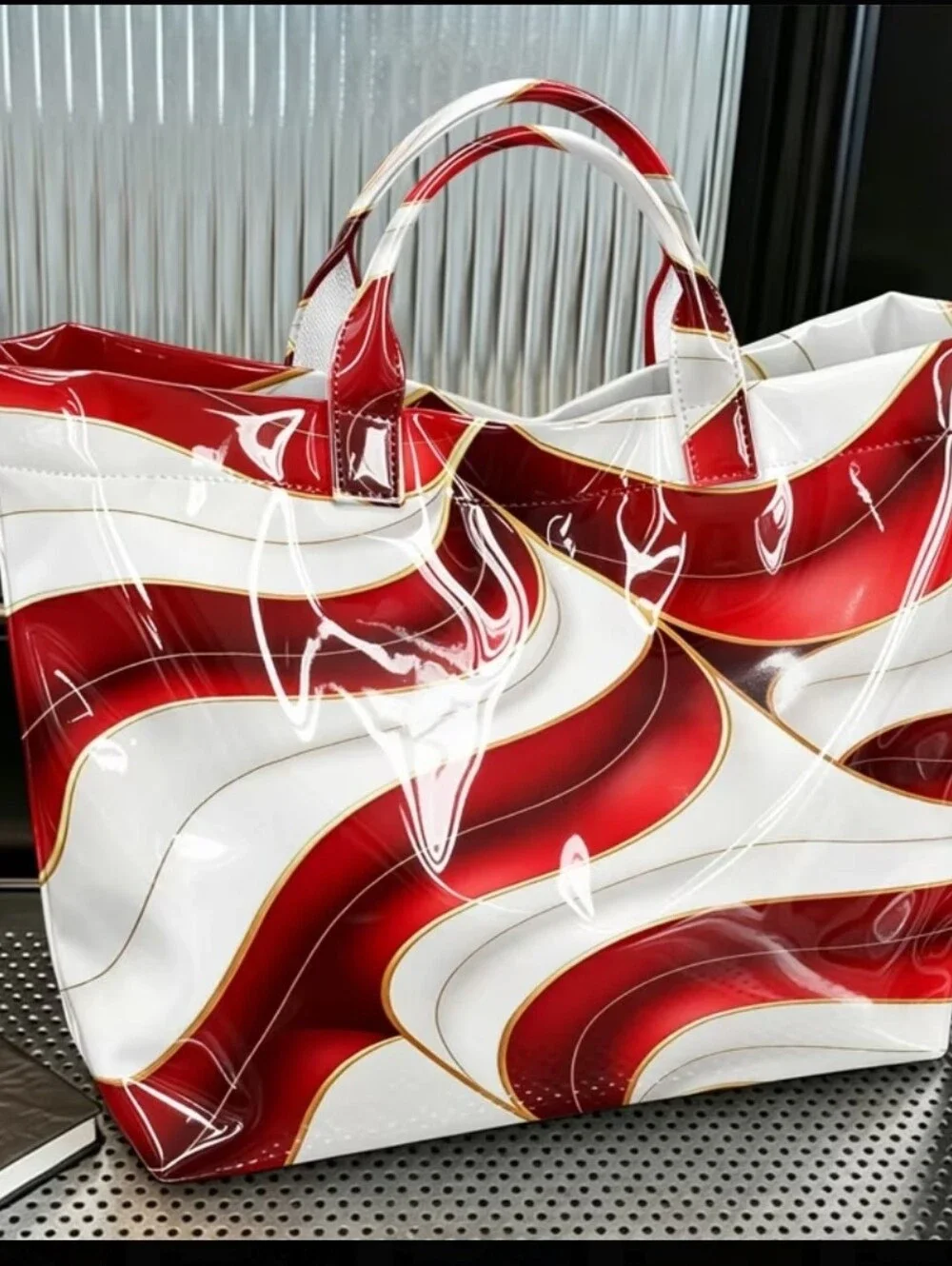 Women Marble Abstract Elegant Tote Bag Large Size